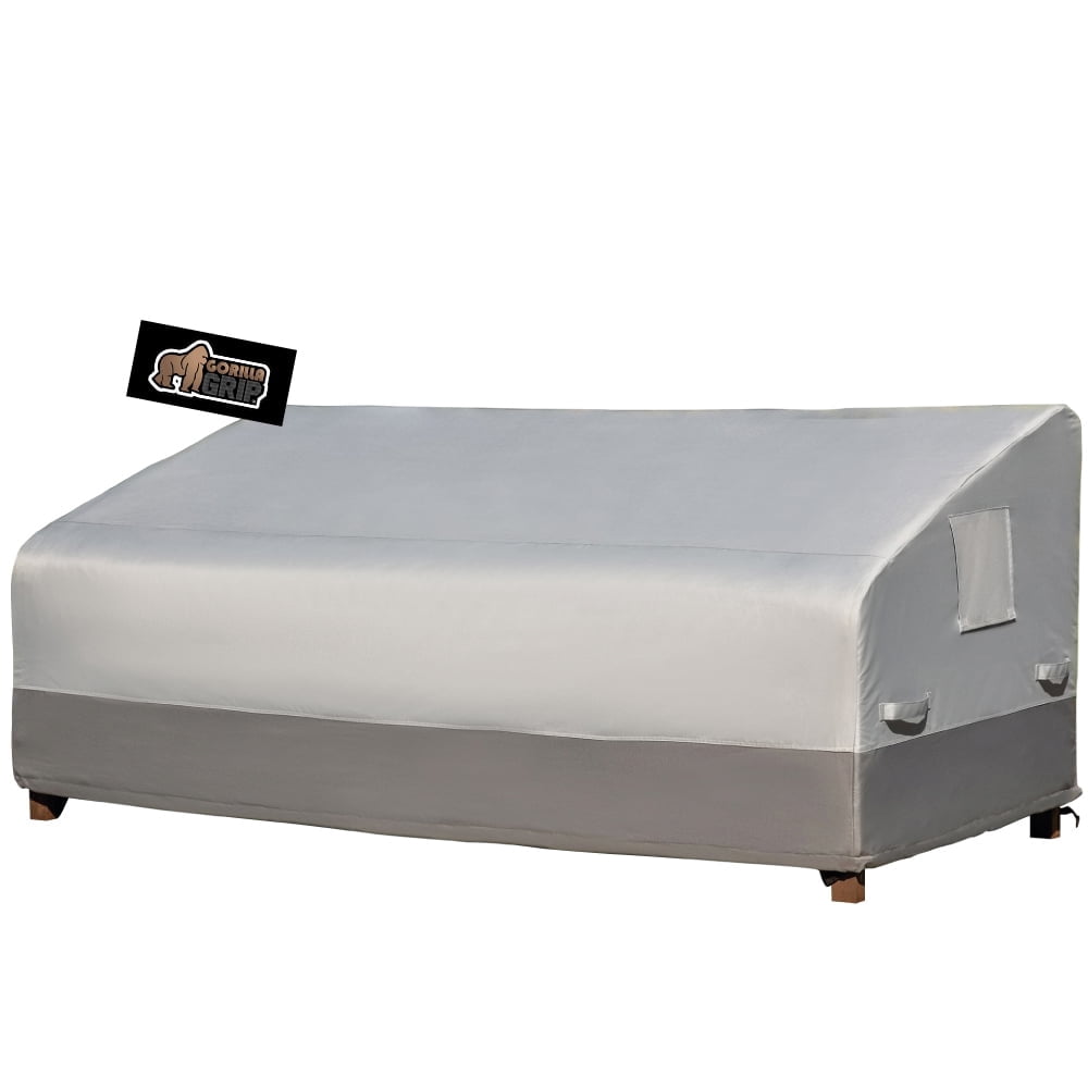 GORILLA GRIP Patio Furniture Cover, 80 Inch Sofa Size, Waterproof Adjustable Windproof UV Coated