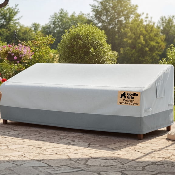 GORILLA GRIP Patio Furniture Cover, 90 Inch Sofa Size, Waterproof Adjustable Windproof UV Coated