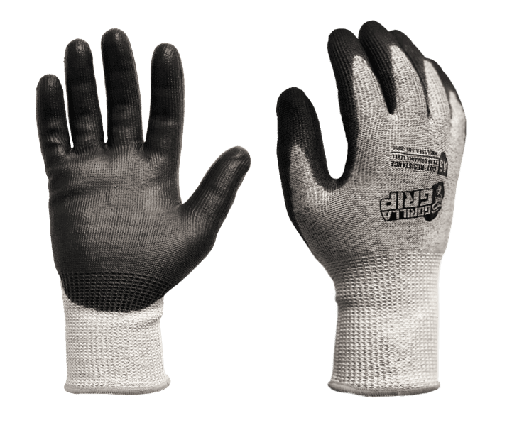 GORILLA GRIP Pro Work Gloves, A5 Cut Resistant Fabric, Gray, Size L/XL ...