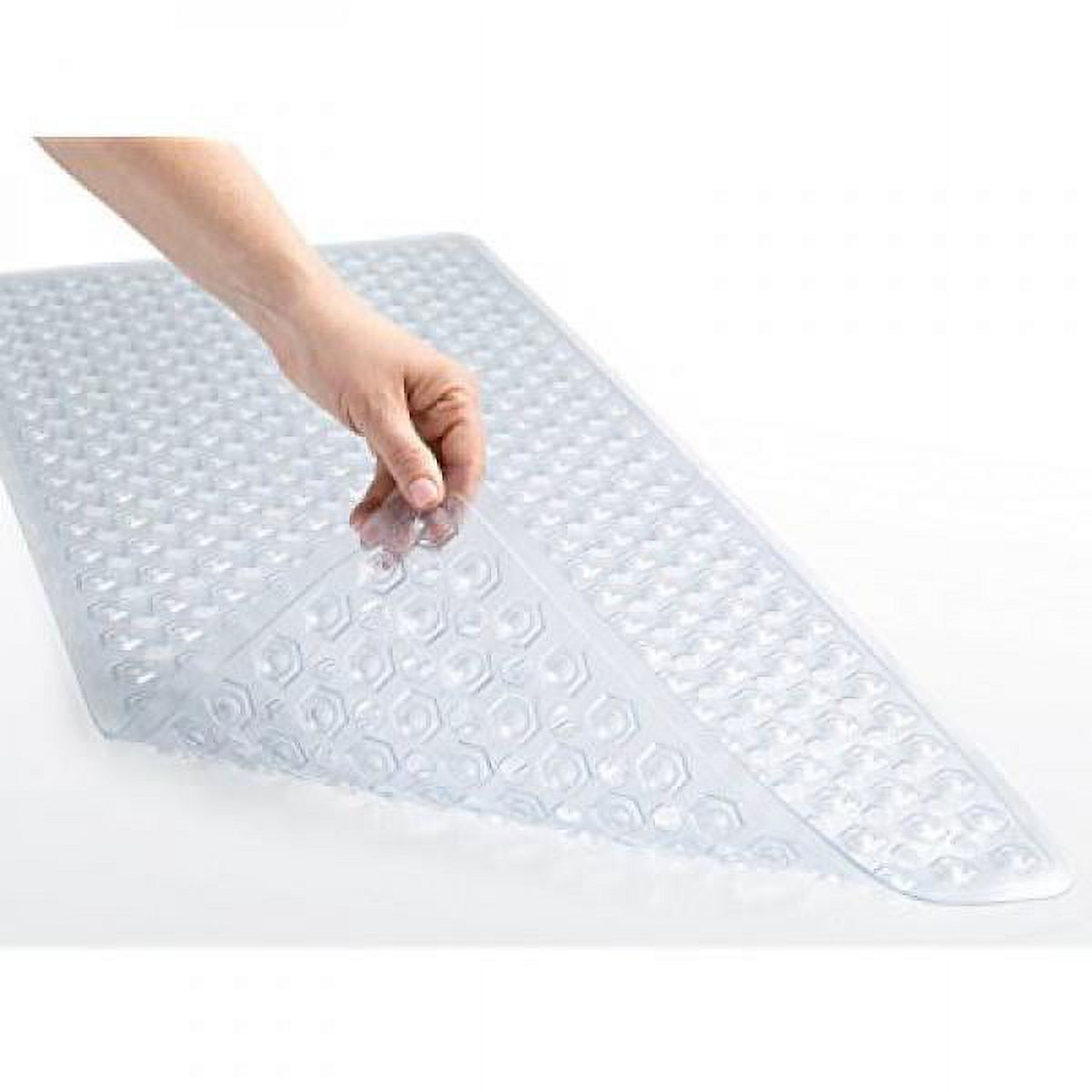 GORILLA GRIP Rectangle (35Inchby16Inch) NonSlip Machine Washable Bath Mat, Clear