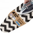 thumbnail image 1 of GORILLA GRIP Scorch Resistant Ironing Board Cover, Silicone Coating, Hook and Loop Fastener Strap, Chevron Black Linen, 1 of 10