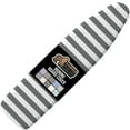 thumbnail image 1 of GORILLA GRIP Scorch Resistant Ironing Board Cover, Silicone Coating, Hook and Loop Fastener Strap, Stripe White Gray, 1 of 10