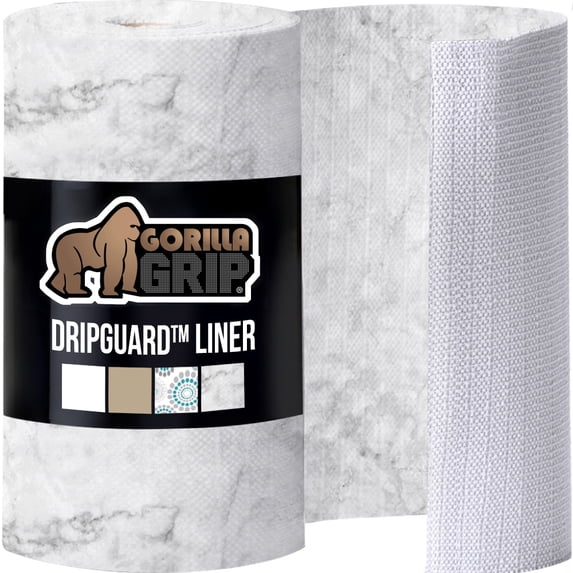 GORILLA GRIP Shelf Liner for Kitchen Cabinets Non Adhesive 17.5x240 Inch Drawer Liners DripGuard Marble