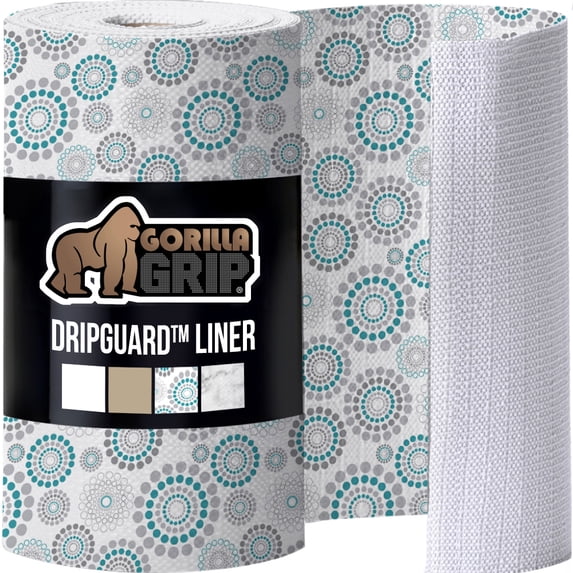 GORILLA GRIP Shelf Liner for Kitchen Cabinets Non Adhesive 24x240 Inch Drawer Liners DripGuard Turquoise