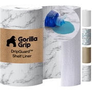 GORILLA GRIP Shelf Liner for Kitchen Cabinets Non Adhesive Drawer Liners DripGuard 12x120 Inch Marble