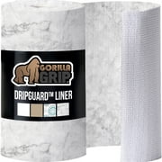 GORILLA GRIP Shelf Liner for Kitchen Cabinets Non Adhesive Drawer Liners DripGuard 12x120 Inch Marble