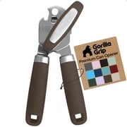 GORILLA GRIP Stainless Steel Manual Can Opener, Soft Touch Handle, Built-In Bottle Opener, Coffee