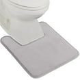 thumbnail image 1 of GORILLA GRIP Thick Memory Foam Toilet Rug for Bathroom, Square Shaped Washable, Absorbent Velvet Topside Floor Mats, Machine Wash, Cushioned Luxury Rugs for Bath Room, 22.5 x 19.5 Soft Gray, 1 of 8
