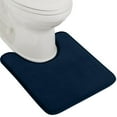 thumbnail image 1 of GORILLA GRIP Thick Memory Foam Toilet Rug for Bathroom, U Shaped Washable, Soft Absorbent Velvet Topside Floor Mats, Machine Wash, Cushioned Luxury Rugs for Bath Room, 22.5x19.5 Navy Blue, 1 of 8