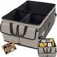 thumbnail image 1 of GORILLA GRIP Trunk Storage Organizer, Collapsible Container for Car Sedan or SUV, Beige, 1 of 9