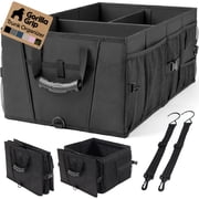GORILLA GRIP Trunk Storage Organizer, Collapsible Container for Car Sedan or SUV, Black
