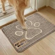 GORILLA GRIP Ultra Absorbent Grippy Doormat for Muddy Dog Paws, Machine Washable Soakstopper Rugs Cleaner Floors, Bed Mat for Dirty Dogs, Indoor Entrance Door Rug Pet Bed Mats 24x17 Beige Ivory