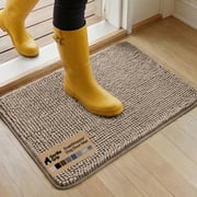 GORILLA GRIP Ultra Absorbent Grippy Doormat for Muddy Dog Paws, 30x20 Machine Washable Soakstopper Rugs Cleaner Floors, Bed Mat for Dirty Dogs, Indoor Entrance Door Rug Pet Bed Mats Beige