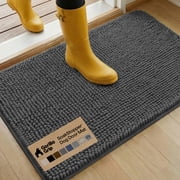 GORILLA GRIP Ultra Absorbent Grippy Doormat for Muddy Dog Paws, 36x24 Machine Washable Soakstopper Rugs Cleaner Floors, Bed Mat for Dirty Dogs, Indoor Entrance Door Rug Pet Bed Mats Charcoal