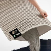 GORILLA GRIP Waterproof Cat Litter Mat, Easy to Clean Honeycomb Waste Trapping Mats, 24x15 Beige