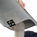 Fresh Kitty Durable XL Jumbo Foam Litter Box Mat – No Phthalate, Water Resistant, Traps Litter from Box, Scatter Control, Easy Clean Mats – Black & White 40"x 25", Black/White Quatrefoil