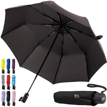 GORILLA GRIP Wind and Tear Resistant Compact Rain Umbrella, 11.5 inch Compact Size, Black