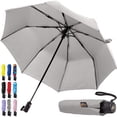 thumbnail image 1 of GORILLA GRIP Wind and Tear Resistant Compact Rain Umbrella, 11.5 inch Compact Size, Gray, 1 of 10