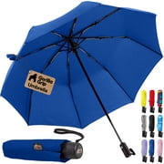 GORILLA GRIP Wind and Tear Resistant Compact Rain Umbrella, 11.5 inch Compact Size, Navy