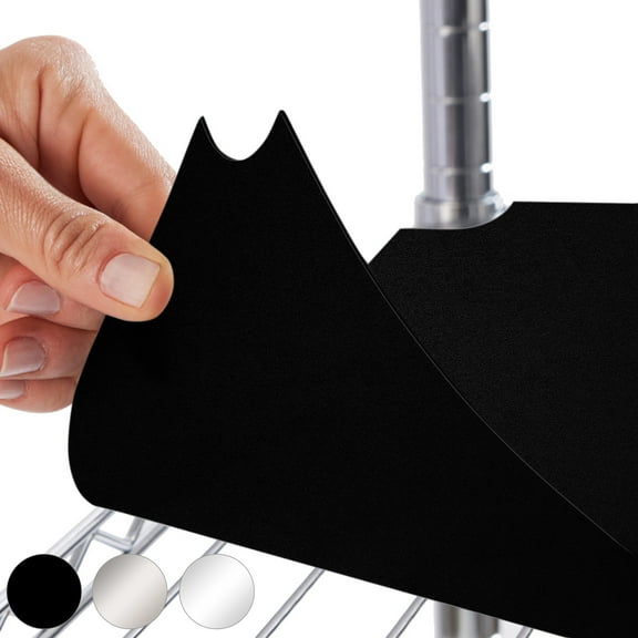 GORILLA GRIP Wire Shelf Liner, Set of 4 Waterproof Shelving Liners, 14x36 Black