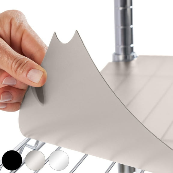 GORILLA GRIP Wire Shelf Liner, Set of 5 Waterproof Shelving Liners, 14x30 Charcoal