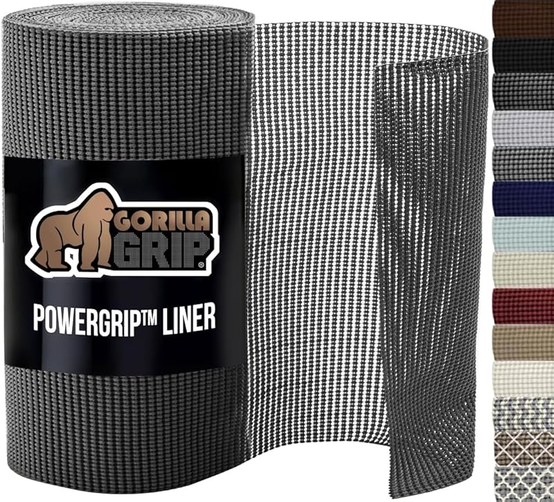 GORILLA GRIP powerGRIP Drawer Shelf and Cabinet Liner, Thick Strong ...