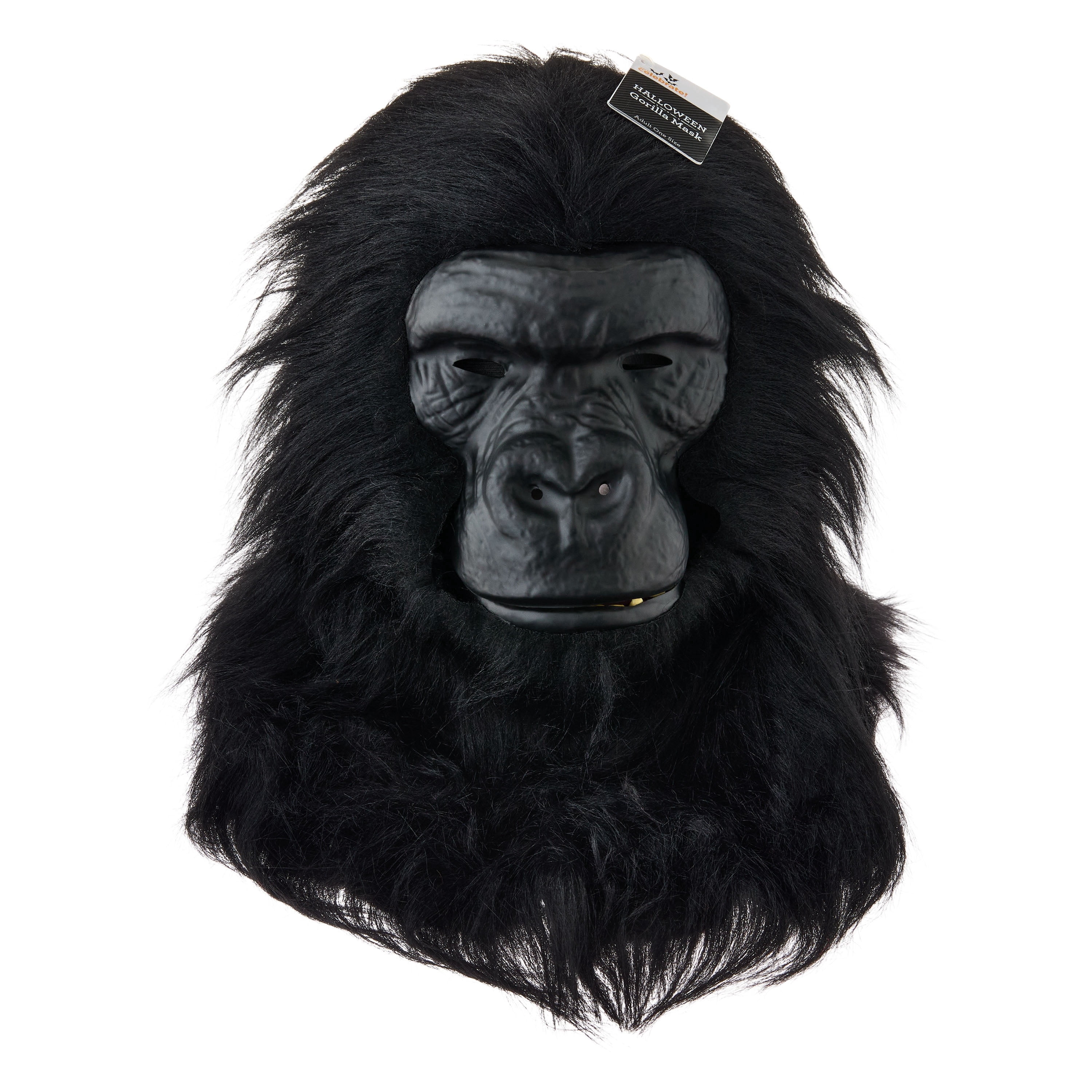 Gorilla Mask with Faux Fur Costume Accessory for Adults, Black, Halloween by Way To Celebrate