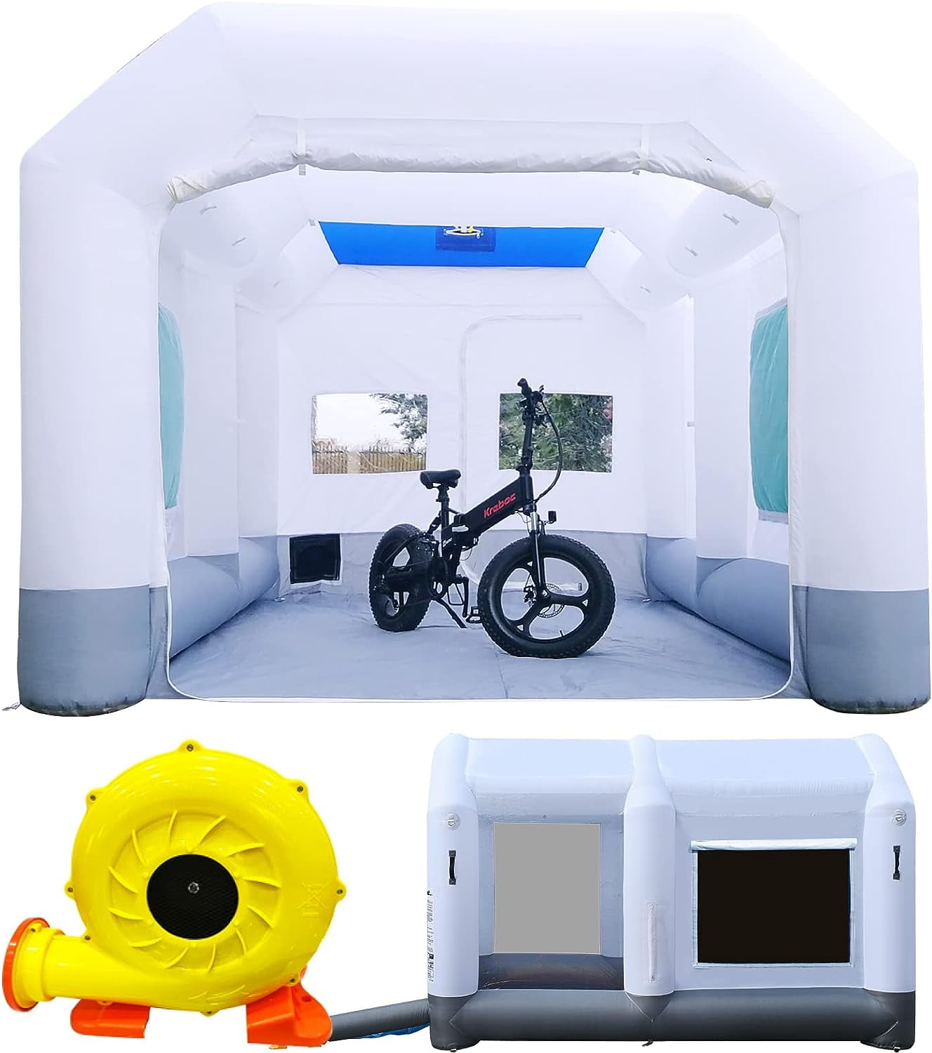 GORILLASPRO Portable Inflatable Paint Booth 16.5x10x8Ft,Inflatable Spray  Booth with 950W Blower,Upgrade Air Filter System Environment Friendly,More