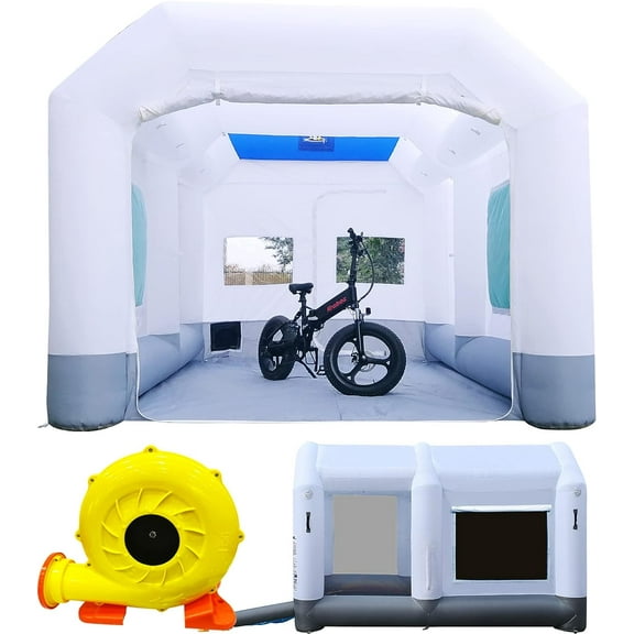 GORILLASPRO Inflatable Paint Booth 13x10x8Ft with 750W Blower Portable Inflatable Spray Booth Upgrade Air Filter System