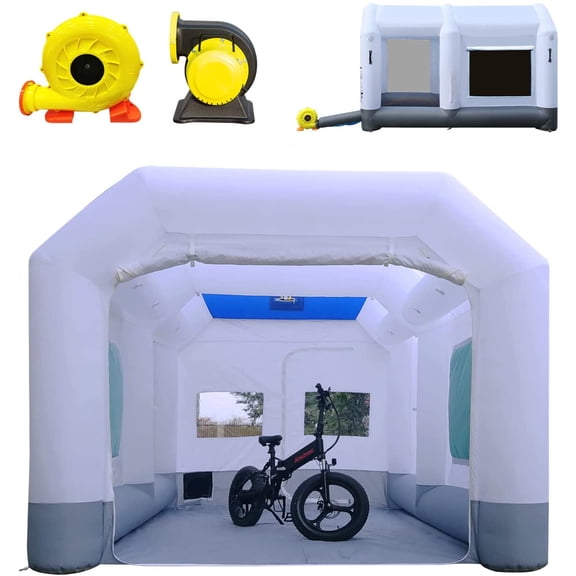 GORILLASPRO Inflatable Spray Booth 13x10x8Ft Inflatable Portable Paint Booth with 2 Blowers(750W+240W)