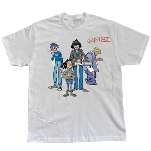 GORILLAZ BAND NEW WHITE T-Shirt All Sizes S-4XL