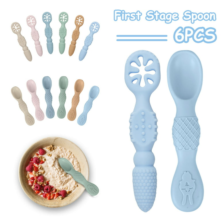 Silicone Baby Spoons and Fork Feeding Set(6pack)