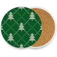 thumbnail image 1 of GORYJ Coasters for Drinks Absorbent Cork Coasters ﻿Christmas Tree Pattern Round Coaster Great Gift for Birthday Housewarming Room Decor 2&nbsp;piece, 1 of 5