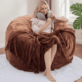 thumbnail image 1 of GOSAVI 3FT Bean Bag Chairs for Adults Memory Foam Filler Beanbag Chair with Removable and Washable Flannel Cover, Lazy Chairs for Living Room - Brown, 1 of 1