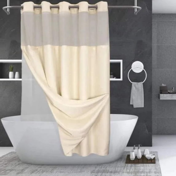 GOSC Collection Hookless and Weighted Shower Curtains 2 PK