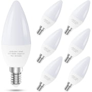 GOSCHE 6-Pack E12 LED Ceiling Fan Light Bulbs, 6 Watts (60 Watts Equivalent), 5000K Daylight, Type B Light Bulb for Chandelier, Non-Dimmable