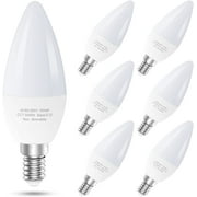 GOSCHE 6-Pack E12 LED Ceiling Fan Light Bulbs, 60 Watts Equivalent, 5000K Daylight, Type B Light Bulb for Chandelier, Non-Dimmable
