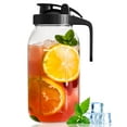 thumbnail image 1 of GOSCHE Glass Pitcher, 64 oz Large Mason Jar Pitcher with Lid and Spout, Pitcher with Lid for Cold Brew Coffee, Ice Beverage, Sun Tea, Black, 1 of 7