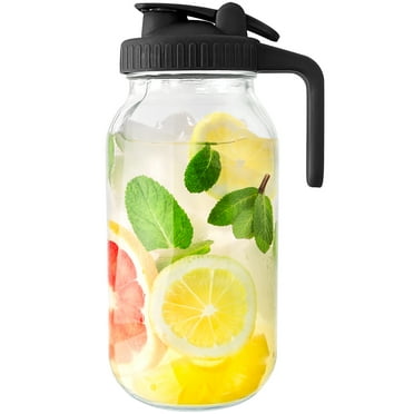 Pitcher with Lid Transparent Drinks Cold Water Bottle Ice Tea Glass Jug ...