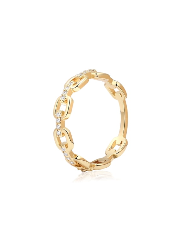 Gold Plated Rings for Woman Handmade Sparkling Rings Dainty Lightweight Comfort Stacking Cubic Zirconia Thumb Rings Set Jewelry Gifts Size 6-10