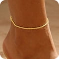 thumbnail image 1 of GOSFRY 14K Gold/Silver Plated Ankle Bracelet for Women Fashionable Single-layer Sparkling Ankle Waterproof Beach Highlight Jewelry, 1 of 9
