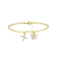 thumbnail image 1 of GOSFRY 14K Gold Plated Dainty Butterfly Initial Anklet Handmade Cuban Chain White Butterfly A-Z Alphabet Letter Initial Anklets Personalized Summer Beach Jewelry Gifts, 1 of 9