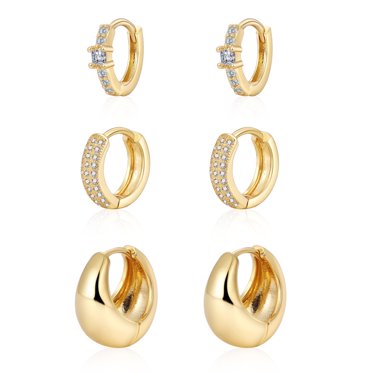 Hypoallergenic 14K Gold Plated Huggie Hoo - Earrings