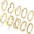 thumbnail image 1 of GOSFRY 10PCS Gold Plated Rings Set for Women Dainty Stacking Cubic Zirconia Thumb Engagement and Wedding Ring Jewelry Accessories Comfort Fit with Size 6/7/8/9/10, 1 of 9