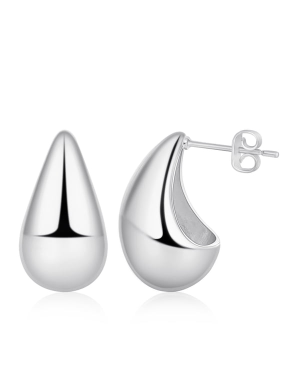 Chunky Stud Earrings for Women 14k Silver Plated Hypoallergenic Earrings Statement Dangle Waterdrop Earrings Lightweight Trendy Fashion Jewelry Gifts