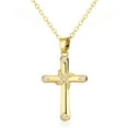 thumbnail image 1 of GOSFRY Cross Necklace for Woman Dainty Fashion 14K Real Gold Plated Zircon Cross Necklace Simple Small Cute Aesthetic Non Tarnish Waterproof Necklaces Easter Christian Religious Faith Jewelry Gifts, 1 of 11
