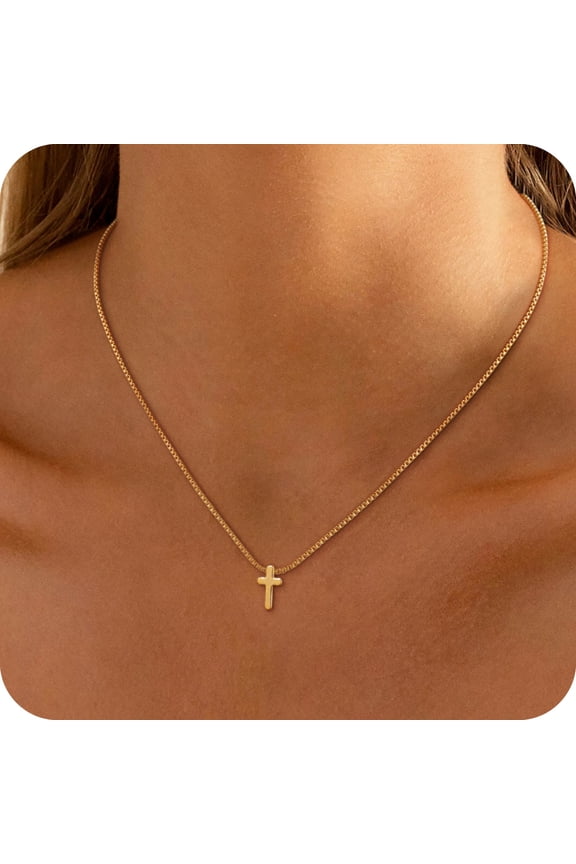 Cross Necklace for Women Dainty Small Cross Pendant Choker Simple Trendy Cute Jewelry Gifts