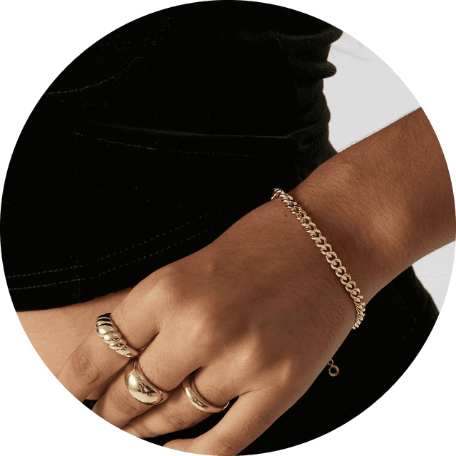GOSFRY Dainty Bracelets for Women 14K Gold Plated Filled Simple Cuban ...