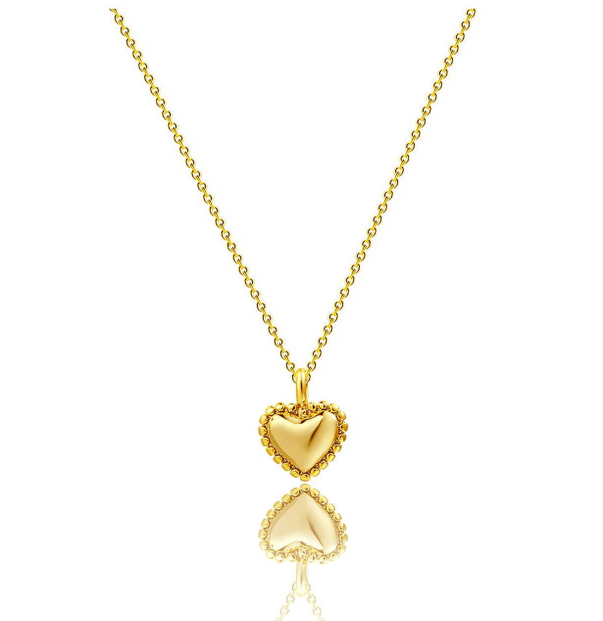 14K Gold/Silver Plated Bamboo Heart Necklace - Dainty Waterproof Pendant Choker For Women, Trendy Love Jewelry Gift