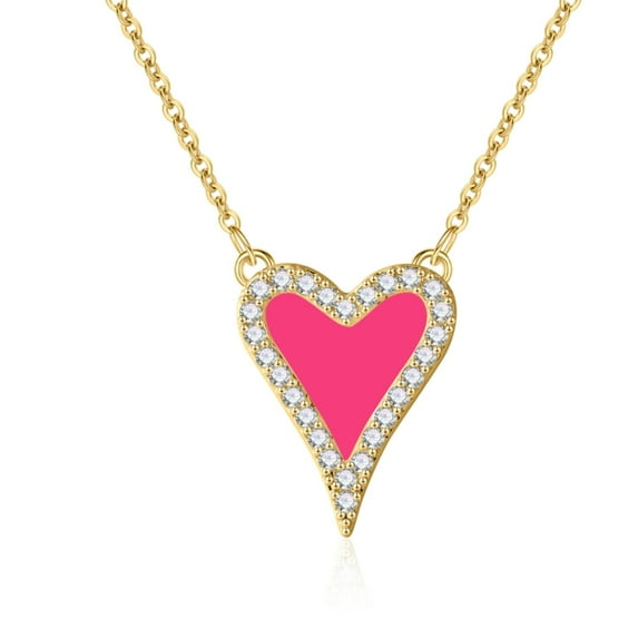GOSFRY Dainty Heart Necklace for Women Cute Heart Pendant Necklace Minimalist Choker CZ Necklace Jewelry Gifts
